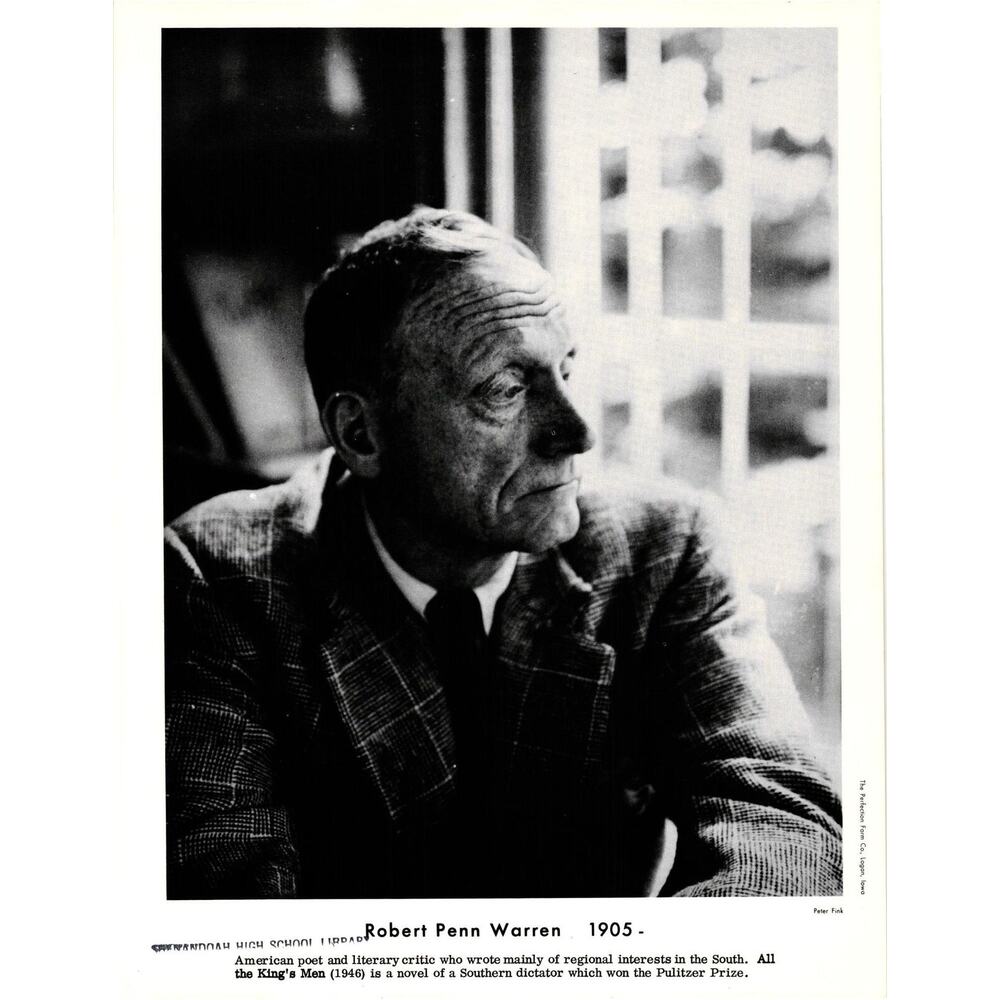 Robert Penn Warren American Poet The Perfection‎ Form Co Pulitzer Prize